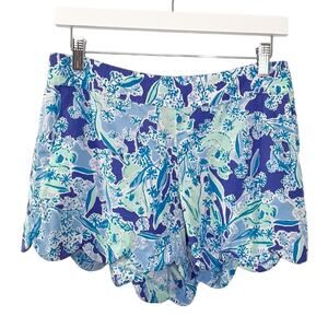 Lilly Pulitzer Dahlia Scallop Hem Shorts Womens L Royal Purple Koalafications